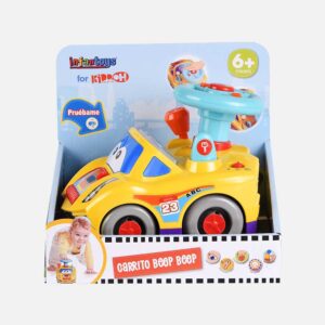 Toddler pushing the Beep Cart walking toy - Baby Music