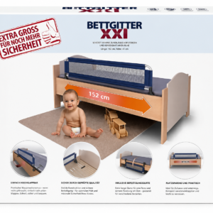 Barrière de lit sécurité XXL 152 cm pour enfant - Baby Music