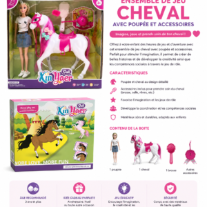 Cheval jouet avec poupée et accessoires pour enfant - Baby Music