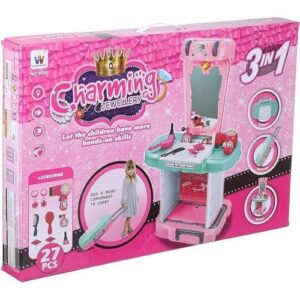 Mallette de coiffeuse 3 en 1 avec bijoux pour enfant - Baby Music
